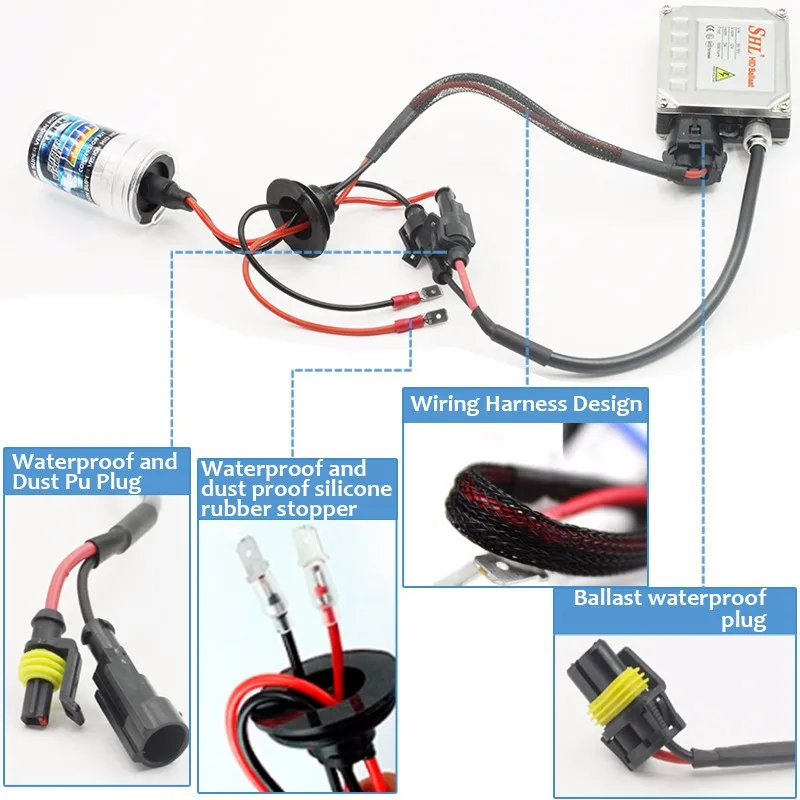 55W H7 Xenon Bulb Ballast Conversion HID KIT DC Car Headlight Fog Light