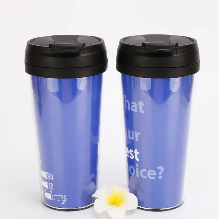 12oz Plastictravel Tumbler Mug,Custom Paper Insert Double Wall Plastic
