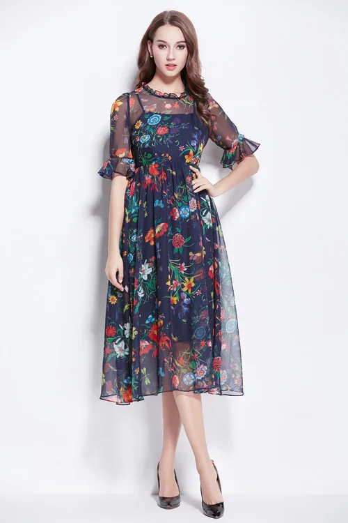 mid length floral dress