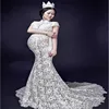 luxury sexy pregnant women high neck mermaid mommy photography maternity dress gown