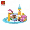 small princess castle railway track fun blocks electric train toy for children
