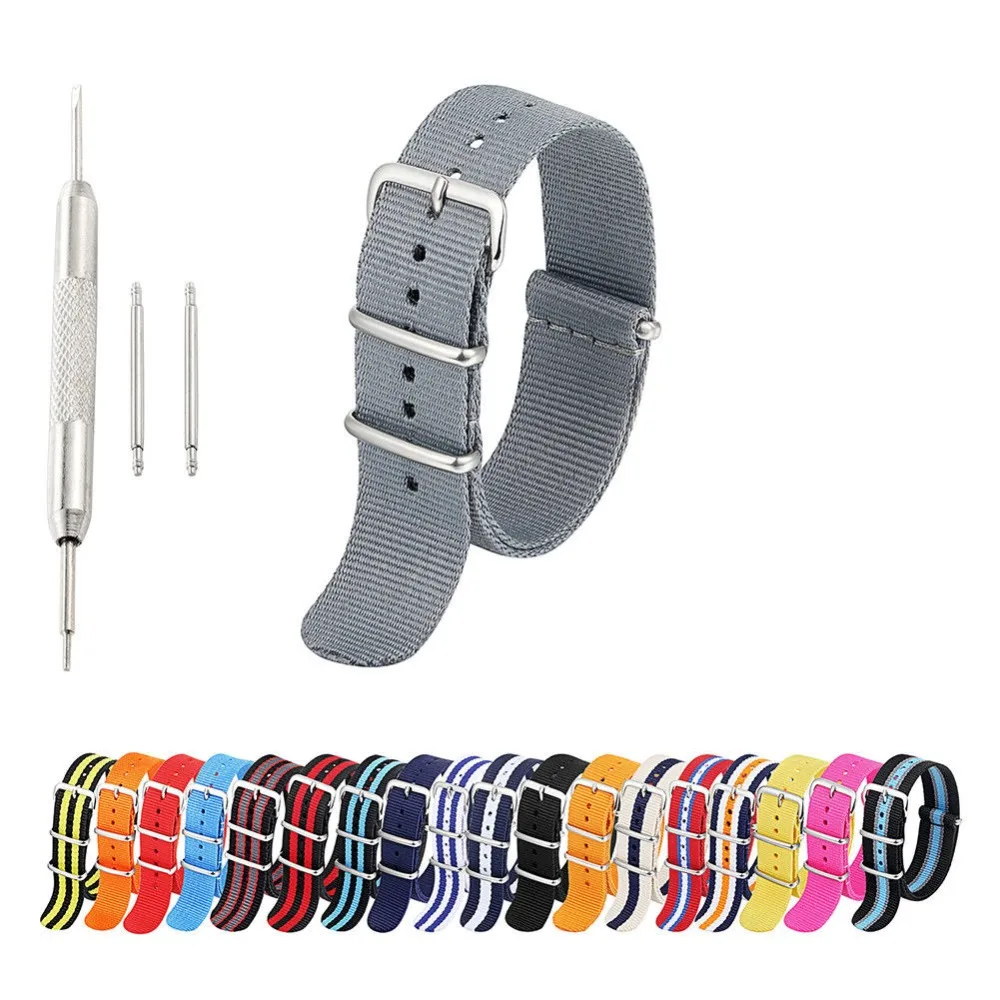 Nylon Watch Band Watchband 18mm 20mm 22mm 24mm Watch Accessories Stainless Steel Men Woman High 6867