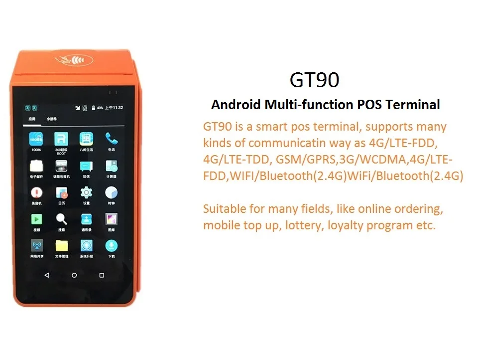GOODCOM GT90 5inch Android Tablet POS Terminal with thermal printer supports 1D/2D scanning free SDK provided