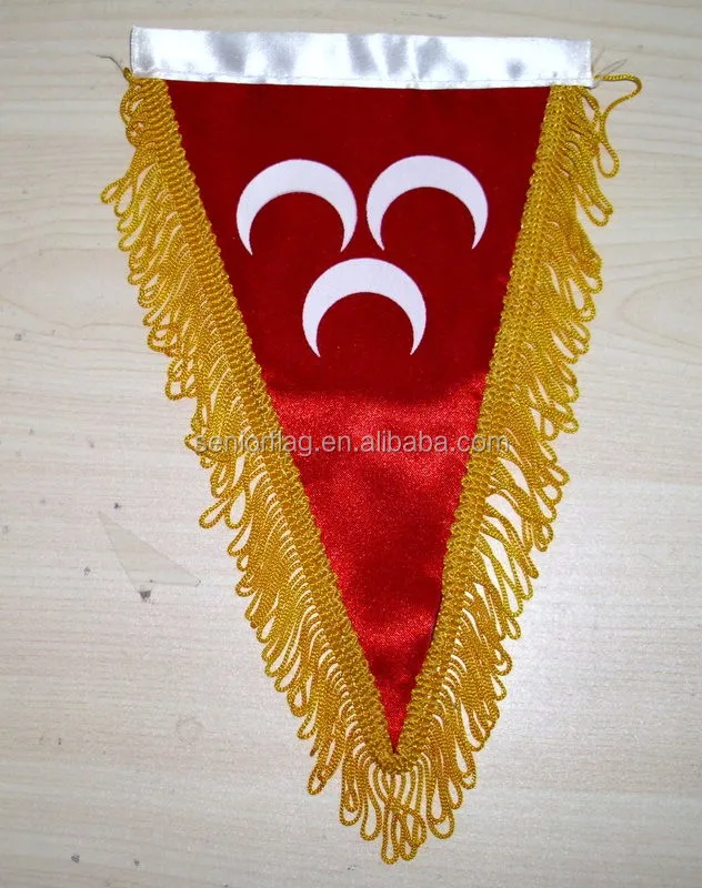 High Quality Custom Satin Polyester Mini Hanging Sports Team Banner Soccer Football Club