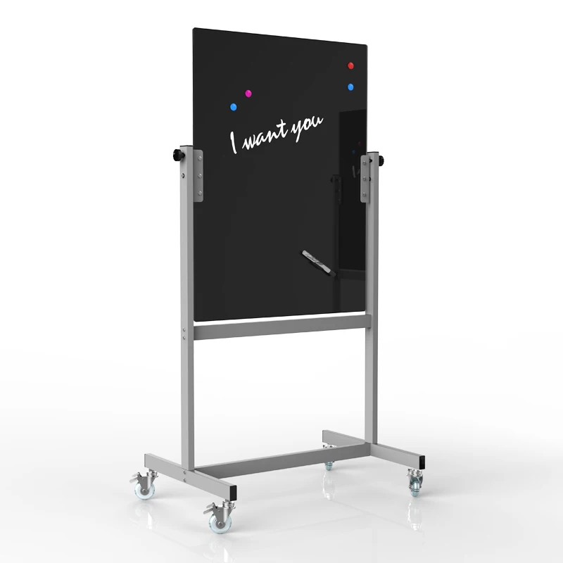 Double Sided Mobile Dry Erase Writing White Board With Movable