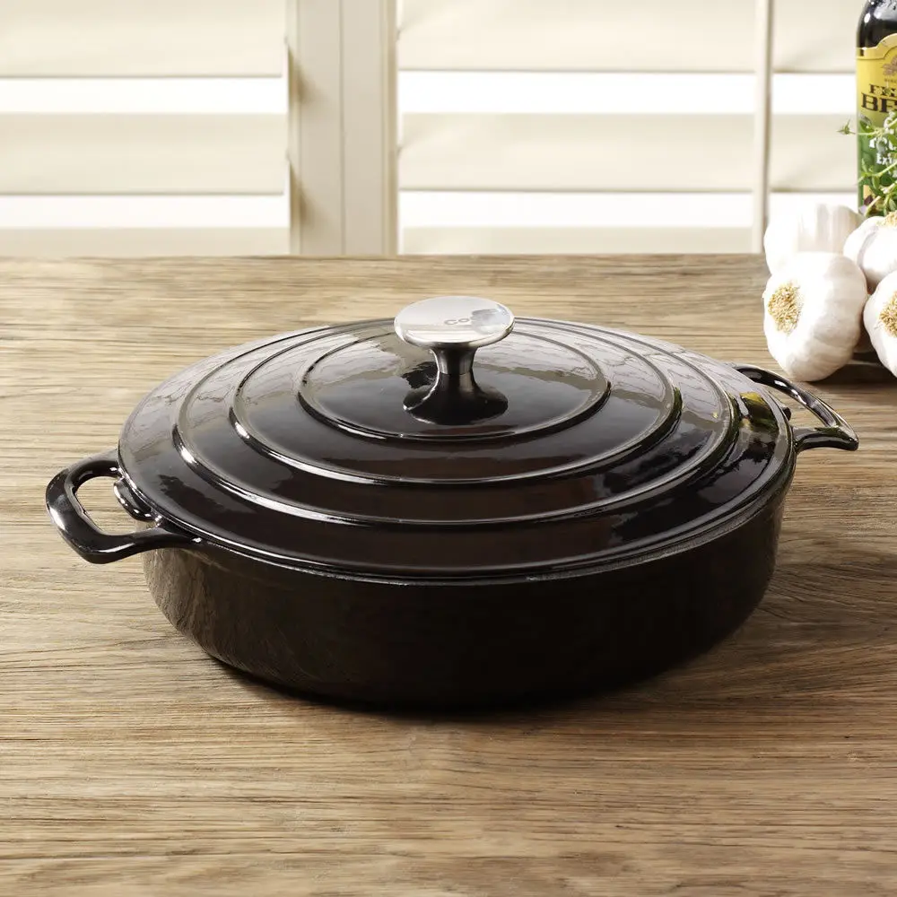 White Enamel Castiron Shallow Dutch Oven 3.5 Quart Buy Shallow Dutch