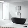 Black matt acrylic bathtub, freestanding stone bath