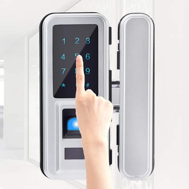 Commercial Easy Installation No Holes Frameless Glass Door Electric