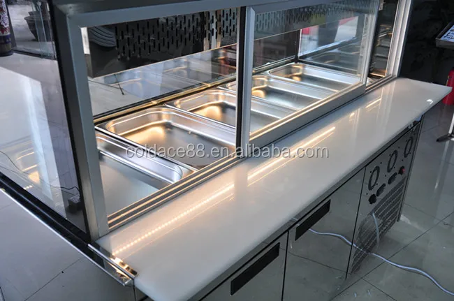 4~8 Degree Refrigeration Unit Salad Bar Counter Case Refrigerator