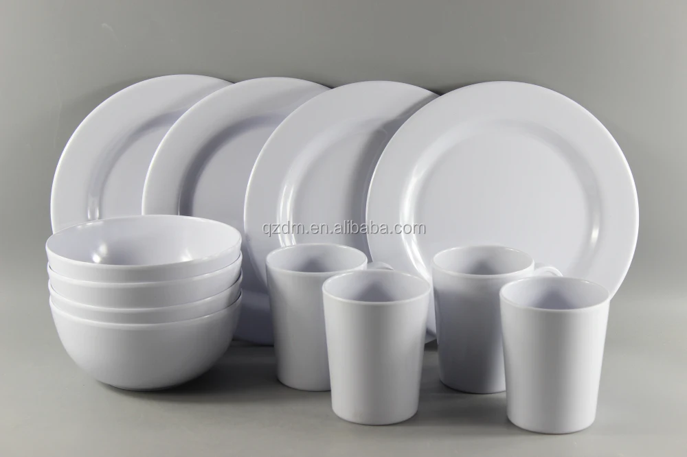 Blank White Melamine Dinner Set