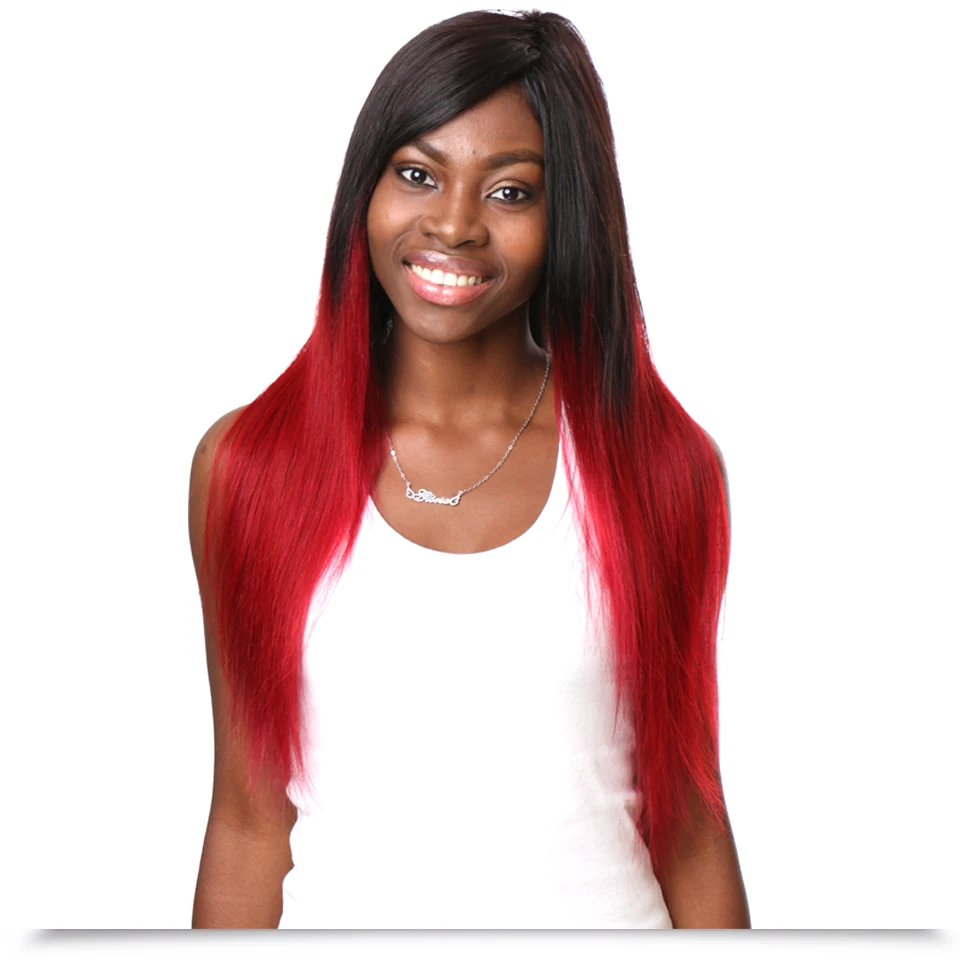 Color 99j Hair Weave Red Braiding Hair 16 Inches Straight Indian