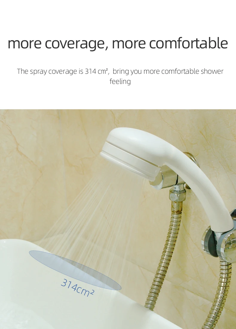 Sanitary ware water saving round pressurized handheld shower plastic hand shower head hold,abs saving water hand shower head