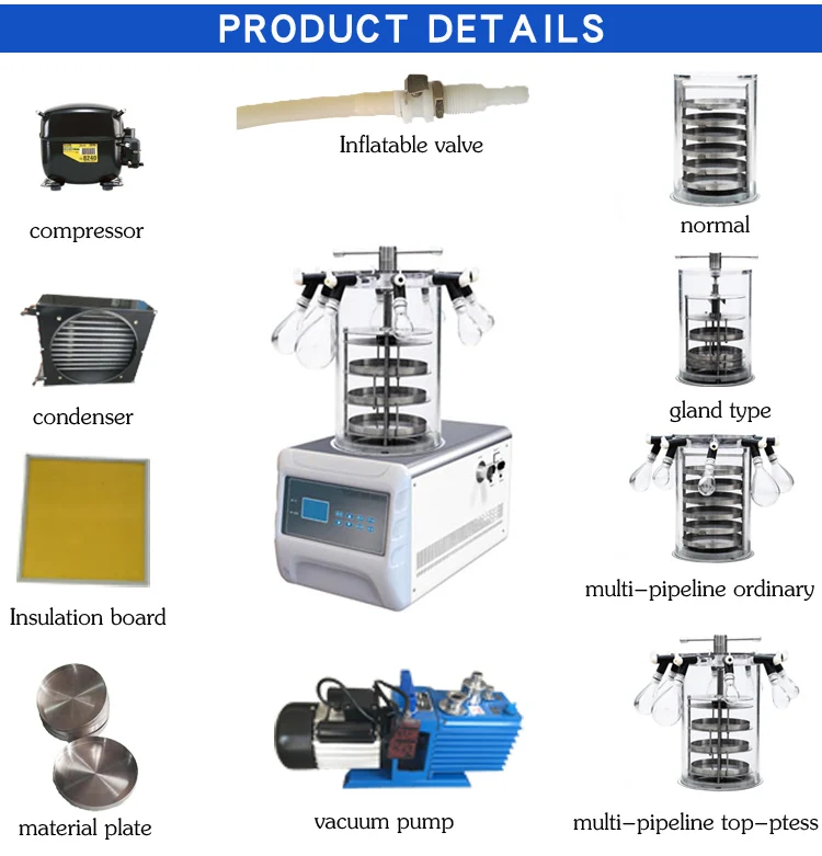 16mm 22mm Botol Rotary Evaporator Manifold Vakum Beku Pengeringan