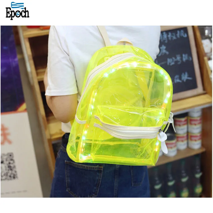Wholesale New Arrival Fashion Candy Color Girl Transparent Pvc Led