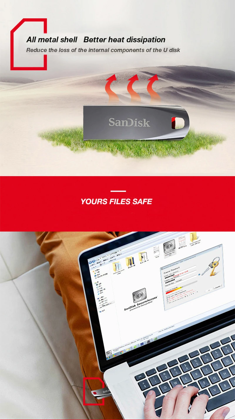 Original SanDisk USB Disk Pen Drive 32GB 64GB 16GB Pendrive CZ71 USB 2.0 Memory Stick USB Flash Drive - ANKUX.COM