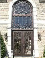 Bisini en fer forg&eacute; arc haut double porte d'entr&eacute;e (BG90071)