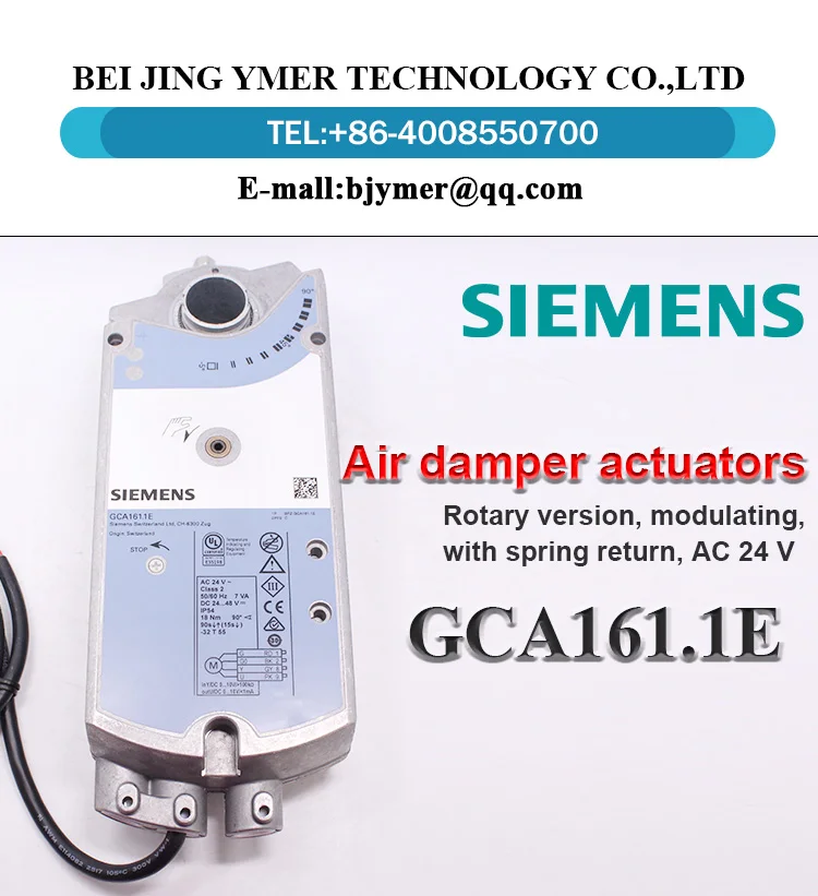 Siemens Gca161.1e Ac24v Air Rotary Modulating Damper Actuators 010v