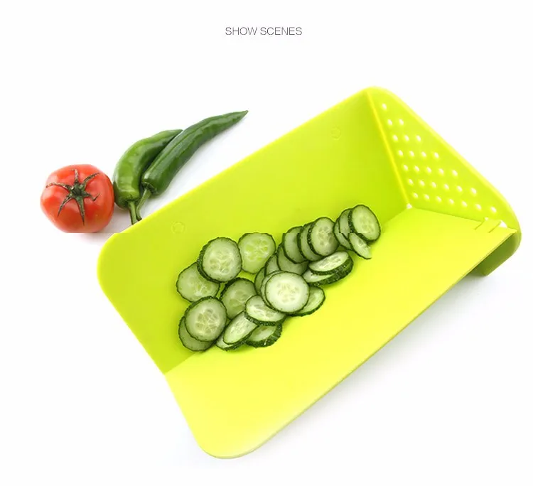 Tabla de cortar plegable para cocina Tabla de cortar de plástico con colador