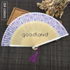 Wholesale Blue-white Porcelain Chinese Tradition White Bamboo Fan Choiest Special Folding Hand Fan Bamboo Craft Gift