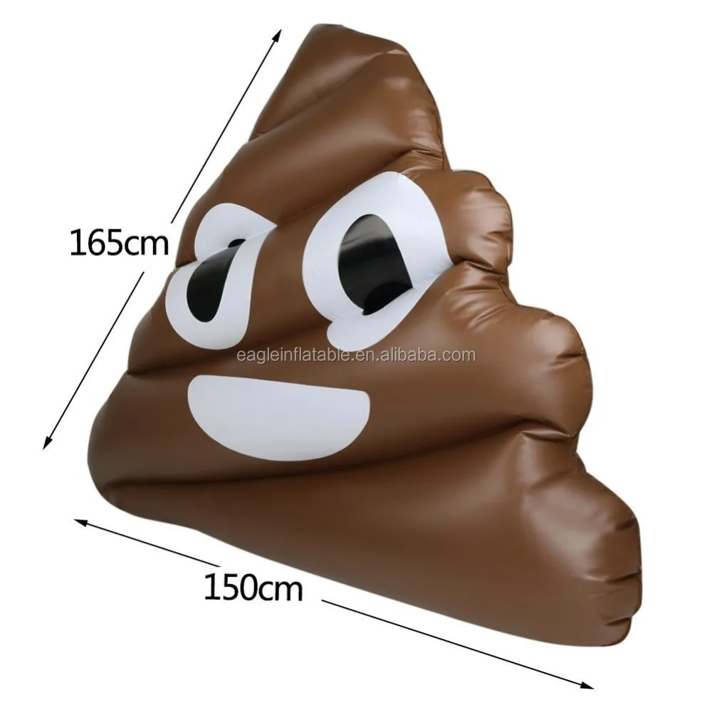 Emoji Swimming Pool Float Brown Inflatable Poop Float Stool Fun Toy Poo