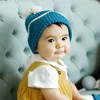 X0111 Mixed Color Fashion Knit Kids Hats With Big Pom Pom Baby Winter Beanies