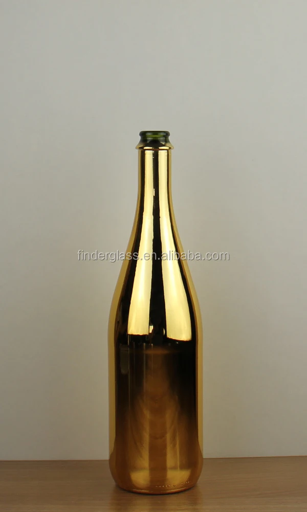 750ml Gold Champagne Bottle Electroplating Champagne Glass Bottle 75cl