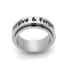 Unique men custom word jewellery rings stainless steel spinner rings