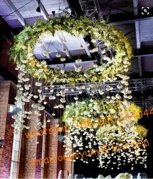 Modern Hanging Round Metal Circle Ceiling Decoration For Weddings