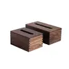 Natrual black simple wood tissue box holder with strong structure