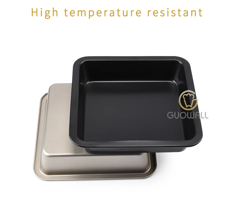 Square Carbon Steel With Gold Coating Nonstick Pizza Baking Pan Pizza