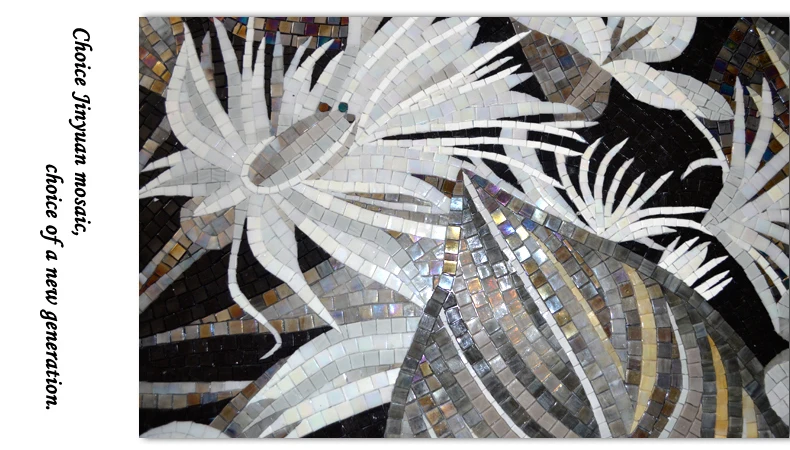 100% 手切冰玉马赛克艺术品灰色系列电源花马赛克瓷砖图案设计的客厅