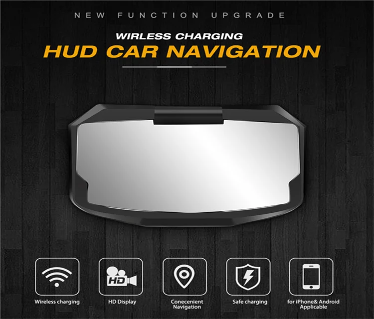 Hud Head Up Display GPS Car HUD with Screen Wireless Charging Car HUD