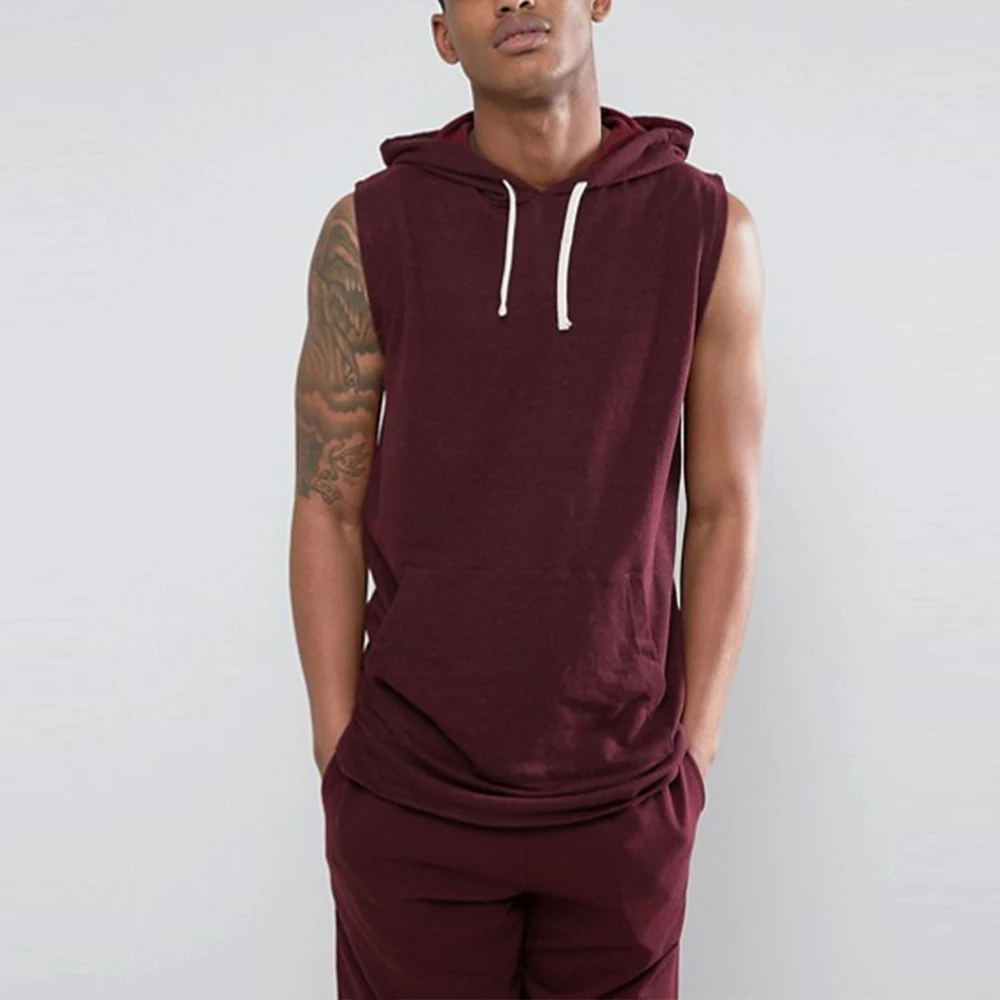 Wholesale Apparel Sport Wear Men Plain Curved Hem Basketball Sleeveless Hoodies Buy Basketball