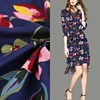 Modern style 100% rayon frangipani blossom vintages floral print fabric dress material