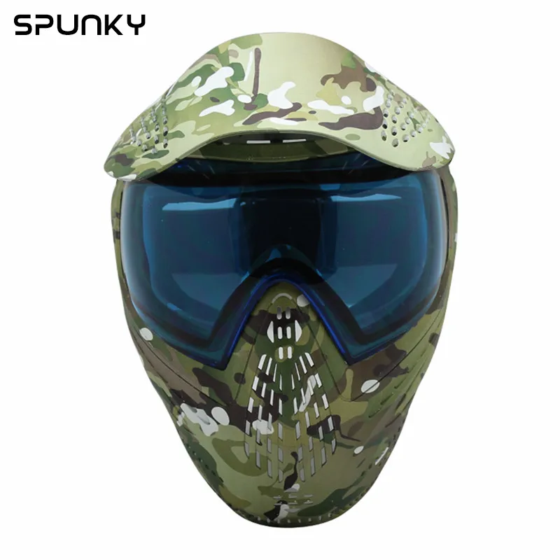 Paintball Mask Full Face Coverage Colorful Mask With Double Lens Goggle