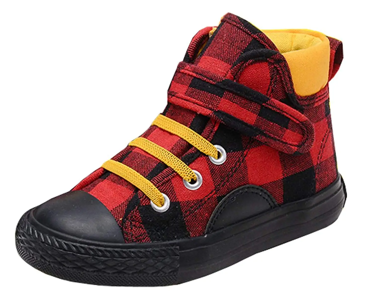 iDuoDuo Kids Classic Plaid High Top Canvas Shoes Anti-Collision Short Boots (Toddler/Little Kid/Big Kid)