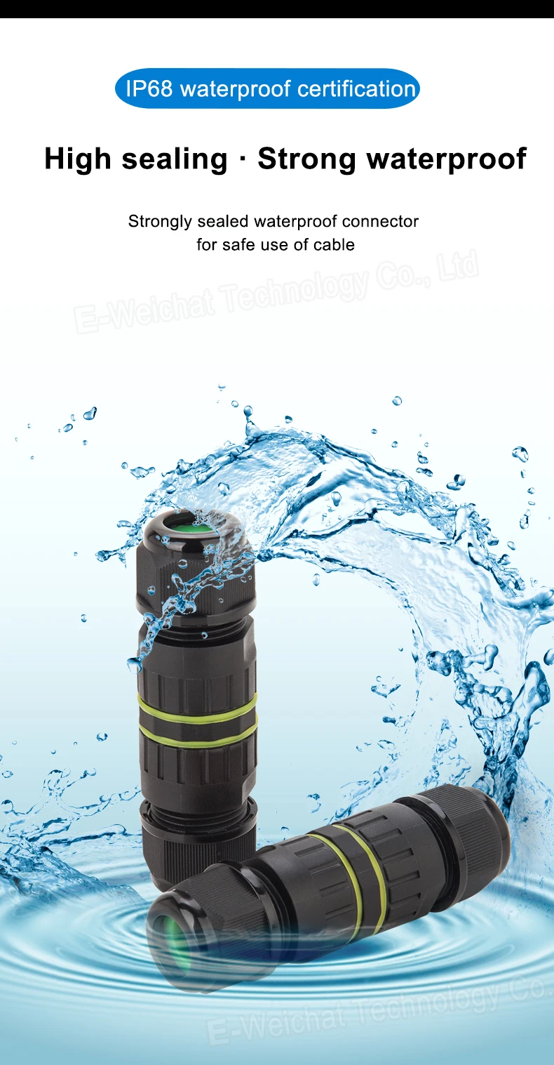 Waterproof Pole Circular Ip68 Quick Outdoor Joint 3 Pin