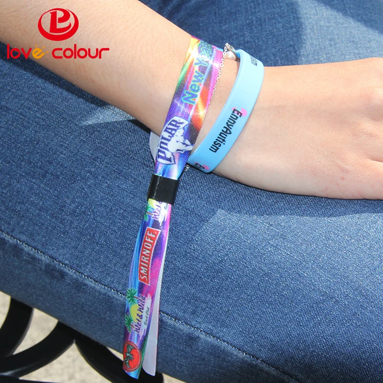 Factory Professional Custom Cheap Polyester Wristbands/textile Fabric ...