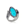 Customized 316L stainless steeL reversible flip rings with gemstone