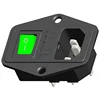 IEC320 ac power inlet with fuse holder and rocker switch and socket 10A/15A screw-in