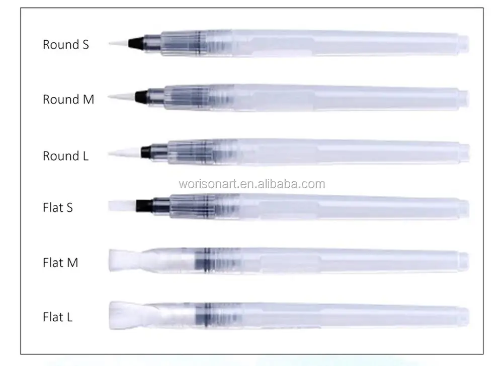 6Pcs Recargable Color de agua suave Cepillo de Pintura Marcador Acuarela Dibujo Bolígrafo