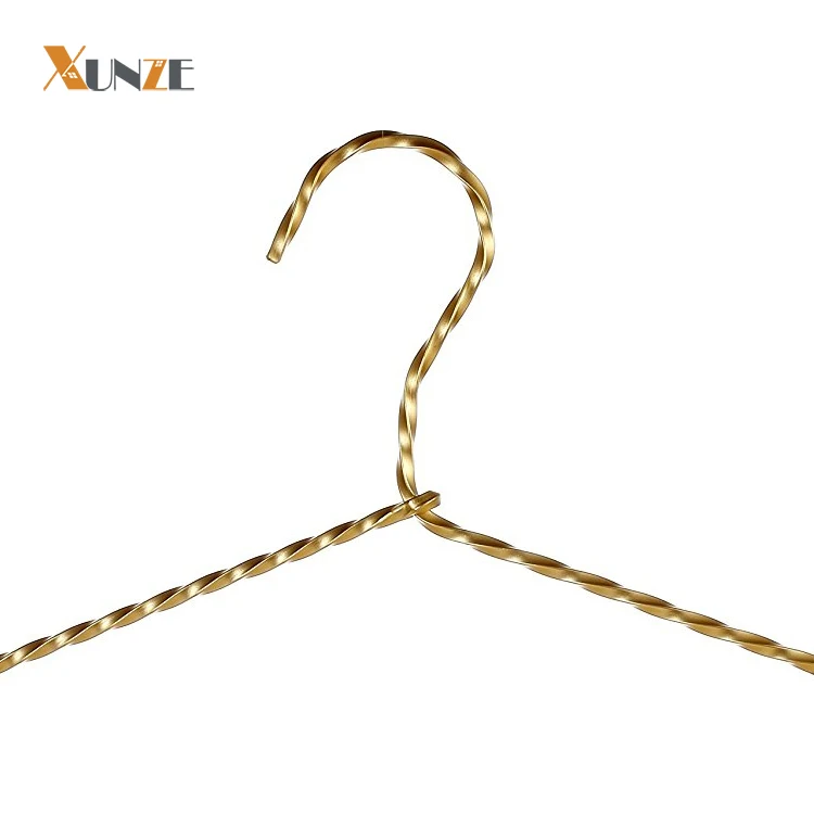 Heavy duty double gold metal wire coat hanger