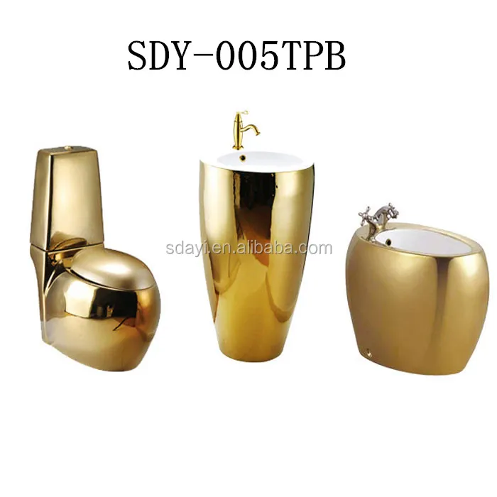 Ceramic Sanitary Ware Golden Wc Toilet Gold Color Bathroom Toilet Bowl