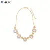 jewelry supplies gold fill leverback kukui nut Tear Drop Paving Crystal Necklace