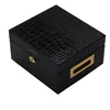 luxury black Leather Jewelry storage Wood Box