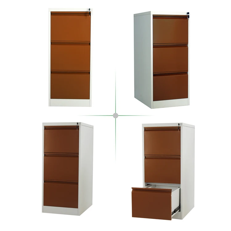 Steel Office Furniture Vertical Drawer Cabinet 3 Drawer Filing Cabinet