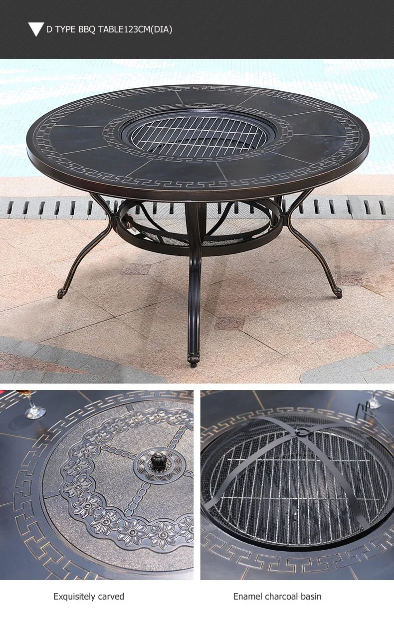 Cast Aluminum Fire Pit Tables For Garden/backyard Bbq Using Outdoor