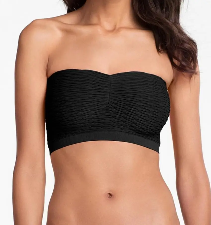3X SEAMLESS BANDEAU BRA, REMOVABLE PADDED STRAPLESS BOOB TUBE