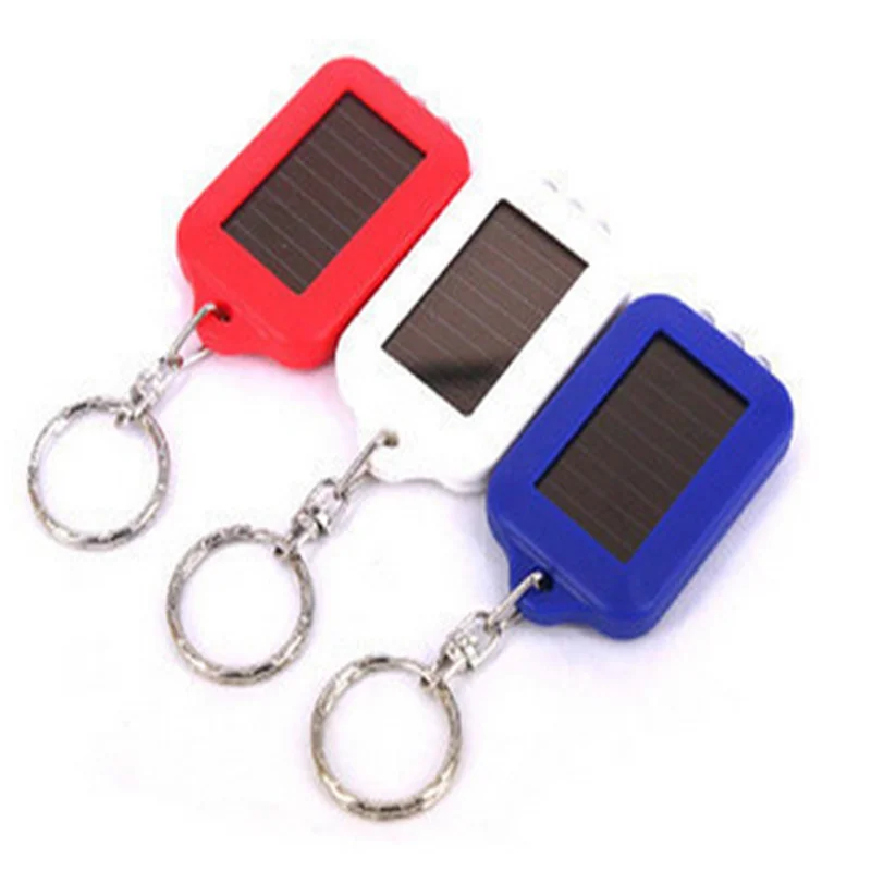 Portable Mini Solar Power Bank Led Light Keychain Torch Flashlight Key ...