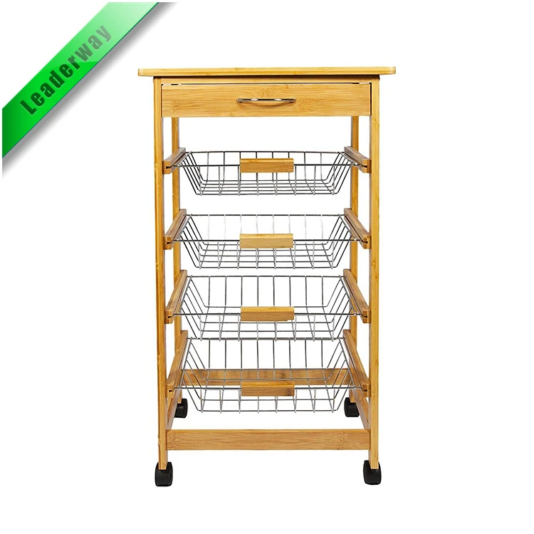 4 Layers One Lawyer Factory Outlet Hand Truck Mobile Trolley Kitchen Island Cart Mobile Foodcart Design